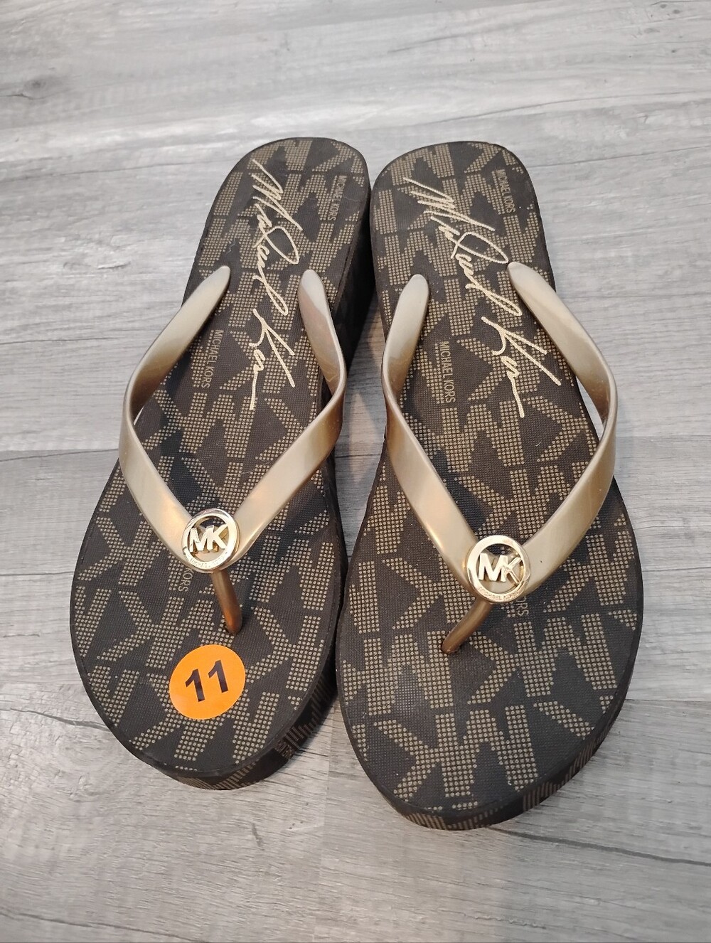 Michael Kors Monogram Flip Flop Sandals